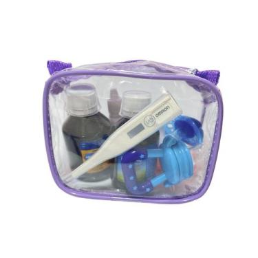 Imagem de Kit com 2 MINI necessaire transparente 15X12 para viagem, maquiagem, e