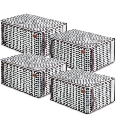 Imagem de Kit Organizadores Multiuso de Guarda Roupa para Roupas Camiseta Caixa De Armazenamento Premium 4 Unidades (60x45cm)