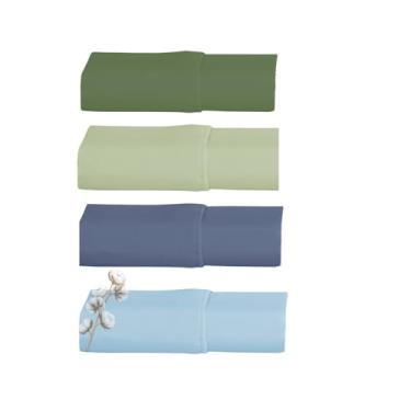 Imagem de Lençol Avulso/Kit com Elástico Algodão Egípcio 300 Fios Toque Gelado - Solteiro/Casal/Queen/King - Hipoalergênico Não faz bolinhas (Kit Ocean, Queen Avulso c/elastico)