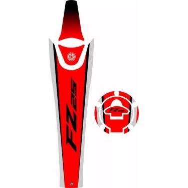 Imagem de Adesivos Faixa Gravata  Bocal Yamaha Fz25 Resinado Vermelho - Resitank
