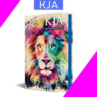 Imagem de Biblia sagrada jovem slim king james leao lions colors capa dura ebene