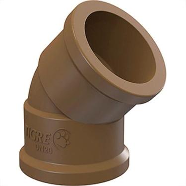 Imagem de Cotovelo Tigre PVC Liso Liso 3/4 X45 Marrom - Kit C/40 Unidades