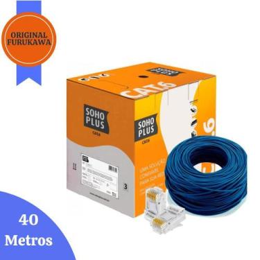 Imagem de Cabo de Rede Azul Utp Rj45 Cat6 Furukawa Sohoplus 40 Metros, Crimpado/