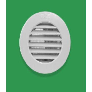 Imagem de Grade De Ventilação Redonda Plástica 100mm Branca Com Tela - Aceadobra