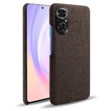 Imagem de Capa para Honor 50 SE,Capa desenhada em lona,Case Protetora Ultrafina com Empunhadura Macia,Design em Tecido Antichoque e Antiarranhões-Brown