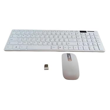 Imagem de BDNET, Kit Teclado Branco Slim Pequeno Sem Fio Usb Pc Notebook