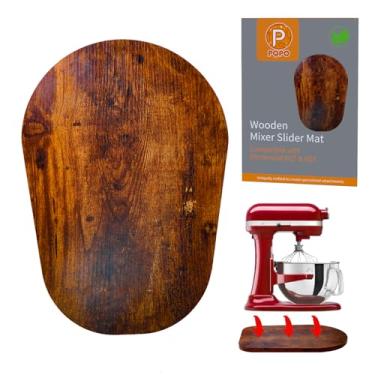 Imagem de Acessório de tapete deslizante de madeira compatível com KitchenAid batedeira de 6/7/8 litros, bandeja deslizante para organização de bancada