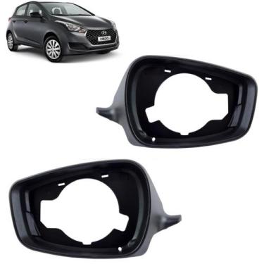 Imagem de Par aro moldura retrovisor hb20 2012 a 2019 - HYUNDAI