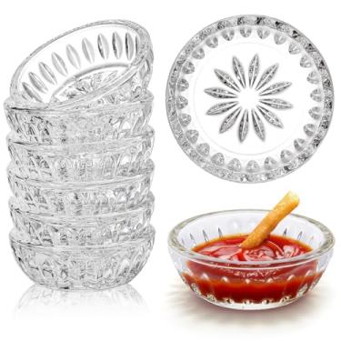 Imagem de ZEAYEA Conjunto de 8 tigelas de vidro transparente, prato de molho de soja de vidro de 59 ml, pratos pequenos de tempero, pratos de aperitivo para condimentos, sushi, ketchup, churrasco, buffet de