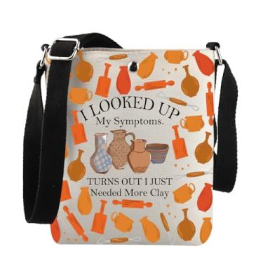 Imagem de JNIAP Presente de cerâmica para artista, bolsa transversal, artesanato, argila, presente para amantes de cerâmica, My Symptoms Xk