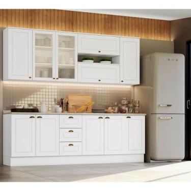 Imagem de Cozinha Modulada 240cm 7 peças 11 Portas 3 Gavetas Americana Henn - Br