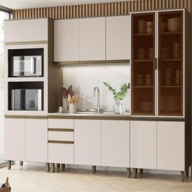 Imagem de Cozinha Modulada Completa 263cm 12 Portas 3 Gavetas Connect Henn - Dun