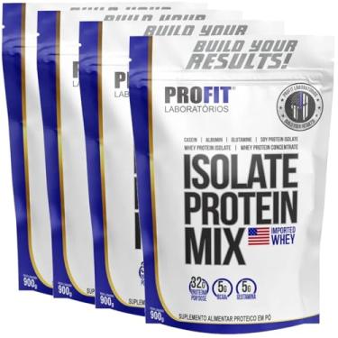 Imagem de Combo 4x Whey Isolate Protein Mix 900g Sabores - Profit (900g, Baunilha)