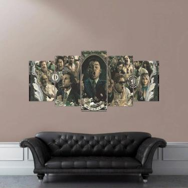 Imagem de Quadro Decorativo Filme Lobo De Wall Street Mosaico 5 Peças