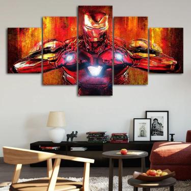 Imagem de Quadros Decorativos 5 Peças Homem De Ferro Vingadores