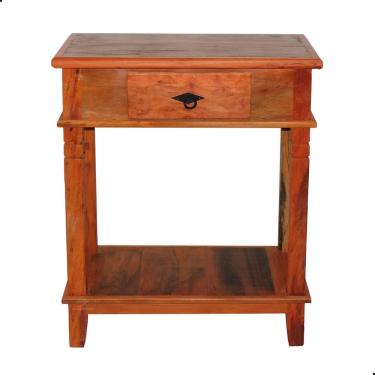 Imagem de Aparador Tradicional 70cm Madeira Maciça com Pátina 1 Gaveta e Prateleira Natural