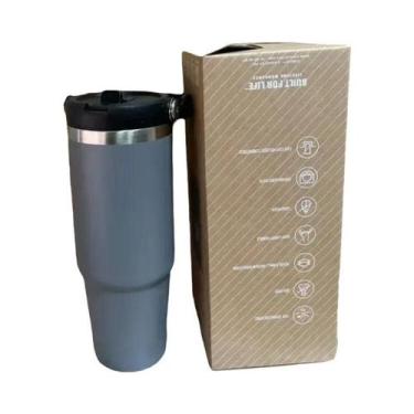 Imagem de Garrafa Térmica De Aço Inoxidável De 900ml Com Canudo, Mantém Bebidas 