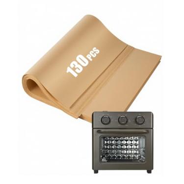 Imagem de 130 peças de forros de papel para fritadeira a ar compatível com o forno Our Place, 12,7 litros Wonder, papel pergaminho, descartável, antiaderente, acessórios para fritadeira a ar e forno torradeira