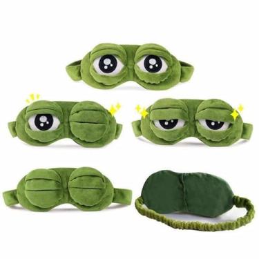 Imagem de Máscara para Dormir com Olhos de Sapo 3D Engraçado, Divertida, Verde, Tapa Olhos Interativo para Sono, Decorativo 18 CM