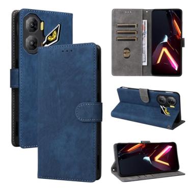 Imagem de Capa compatível com ZTE Nubia Neo 3 5G, compatível com ZTE Nubia Neo 3 5G, couro PU, capa flip azul