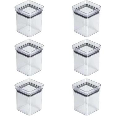 Imagem de Kit 6 Mini Potes Herméticos 180ml Quadrados Acrílicos 1978 Paramount