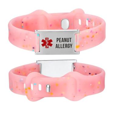 Imagem de LinnaLove Pulseiras de alerta médico, pulseiras de identificação de emergência com gravação, ONE SIZE, Sem Pedra Preciosa