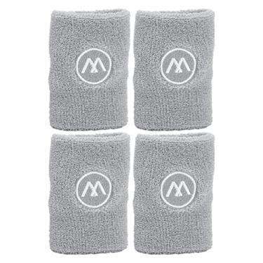 Imagem de Pulseiras Esportivas, Absorventes de Suor 2 Conjuntos de Pulseiras Respiráveis ​​para o Pulso Adequadas para a Pele para Fitness (Cinza)