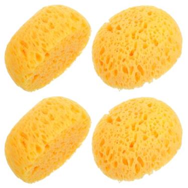 Imagem de YBEATY 4 peças de esponjas de textura Knockdown reparo de teto drywall aplique de parede esponjas naturais do mar para decoração de casa pintura faça você mesmo acrílico aquarela marmoreio