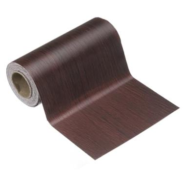 Imagem de HARFINGTON Borda de papel de parede de grão de madeira 12,7 cm x 5 m PVC autoadesivo texturizado adesivo à prova d'água papel de parede decorativo de parede para armários de mesa de porta de chão