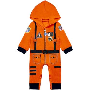 Imagem de Wosixima Lindo macacão com capuz de astronauta laranja para bebês e crianças, de 6 a 12 meses