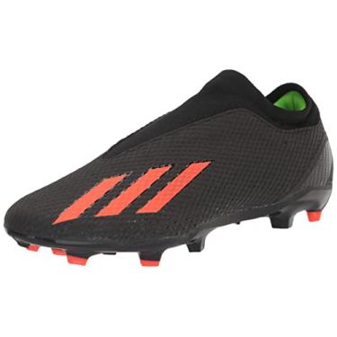 Imagem de adidas Tênis de futebol unissex adulto X Speedportal.3 Firm Ground, Preto/vermelho solar/verde solar (Sem fecho), 4.5 Women/5.5 Men