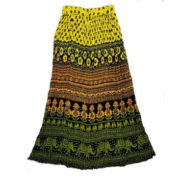 Imagem de Saia Indiana Maia Cigana Rodada Longa Vários Modelos - Bali, Verde, M