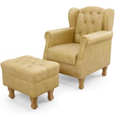 Imagem de Poltrona de Amamentação Yara P02 com Puff Paris Luis Xv L02 Couríssimo Fend - Lyam Decor