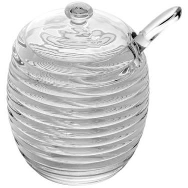Imagem de Açucareiro de Cristal com Colher 210ml para Café Açúcar Mel Design Ele