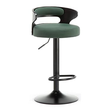 Imagem de Cadeira de bar de couro PU fosco cadeira de bar sala de estar móveis de cozinha encosto alto banco de bar europeu bar giratório levantamento bar bar bancos ajustáveis (cor: A)