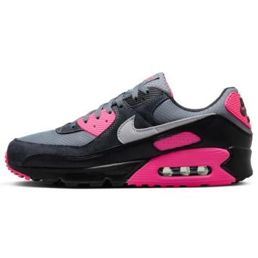 Imagem de Nike Tênis masculino Air Max 90 (DM0029-010, cinza claro/rosa hiper/preto/cinza lobo), Cinza claro/rosa hiperativo, 43