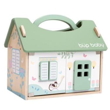 Imagem de Brinquedo De Madeira Casinha De Bonecas Verde Büp Baby