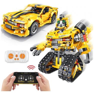 Imagem de Robô Programável Educacional Science 901 Peças com Controle Remoto para Crianças Acima de 6 Anos, Amarelo
