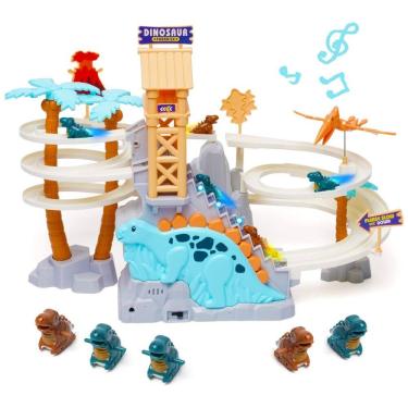 Imagem de Pista de Corrida com Tema de Dinossauros e Montanha Russa com Música para Crianças Acima de 3 Anos, Ark Miido, Colorida