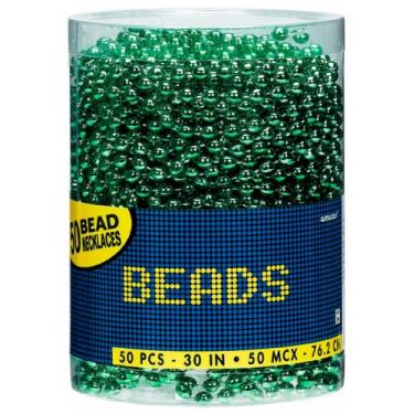 Imagem de Colares de contas verdes (76,2 cm) - Pacote com 50 - Decoração de festa perfeita para celebrações, carnaval e muito mais
