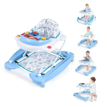 Imagem de 6 em 1 Baby Walker. Baby Walker com rodas. Altura ajustável. Música. Luzes. Modo de bal...