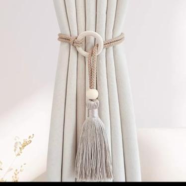 Imagem de Laços de cortina – Suportes de corda de macramê para cortinas, painéis transparentes e persianas, decoração de casa boho chique, acessórios de janela