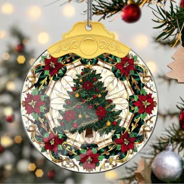 Imagem de Enfeites de Natal, árvore de cristal, enfeites de árvore de Natal feitos à mão, decoração de carro e casa - presentes de Natal, decoração de artesanato em acrílico, ideias de troca de presentes para