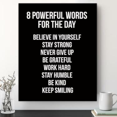 Imagem de Arte de parede motivacional, citações positivas inspiradoras, decoração de parede para sala de estar, quarto, sala de aula, academia, decoração de casa inspiradora para adolescentes 20 x 25 cm