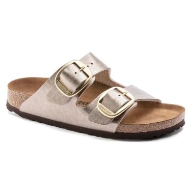 Imagem de Birkenstock Sandálias femininas de couro com palmilha macia Arizona, Cinzento-acastan, 6-6.5 Narrow