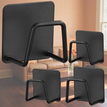 Imagem de Suporte de esponja de aço inoxidável para pia de cozinha – Pacote com 4 esponjas pretas à prova de ferrugem SUS304 com design de drenagem – Organizador de parede ou superfície para armazenamento sem