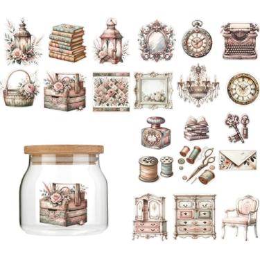 Imagem de Envelopes de copo UV DTF - 21 padrões retrô de móveis UV DTF adesivo para caneca garrafa de água de vidro, artesanato DIY para notebook, bagagem, laptop, carro, decalque de transferência à prova