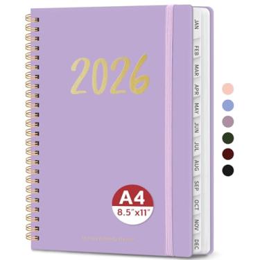 Imagem de Agenda 2026 – Agenda semanal e mensal, janeiro de 2026 a dezembro de 2026, encadernado em espiral, agenda 2026, bolso interno, perfeito para escritório, casa, material escolar – A4 (21,6 cm x 28 cm