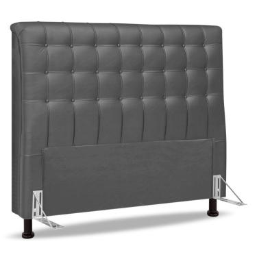 Imagem de Cabeceira Cama Box Casal Queen Size Ciara 160cm Botonê Com Frame Suede Cinza