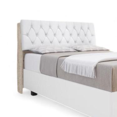 Imagem de Cabeceira Estofada ísis Queen Amarula Com Capitonê Branco